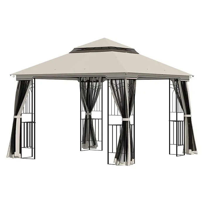 Outsunny Standard-Pavillon - Farbe Gestell: Dunkelgrau, Metall