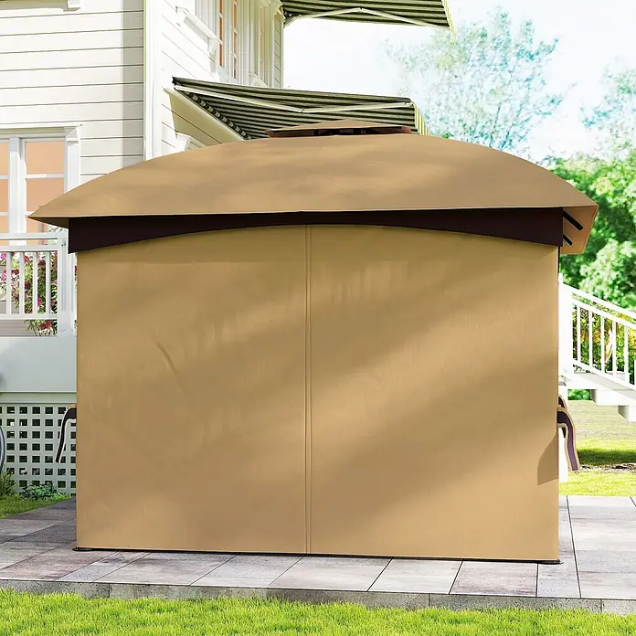Outsunny Standard-Pavillon - B x T: 335 x 335 cm, Farbe Gestell: Braun, Metall