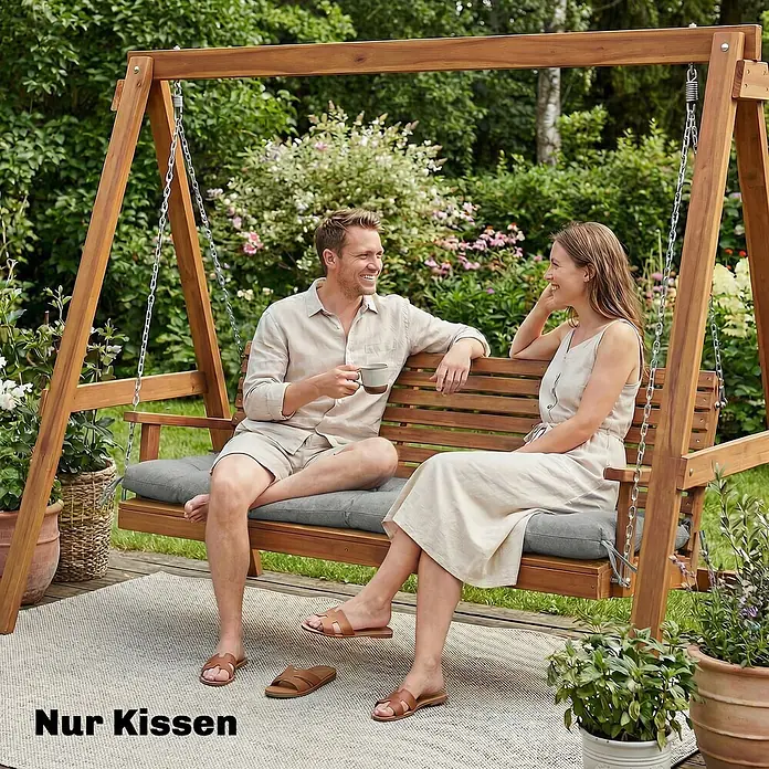 Outsunny Sitzauflage - Bank, Hollywoodschaukel, Sonnenliege, 1 Stk., L x B x H: 65 x 198 x 13 cm, 100% Polyester, Hellgrau