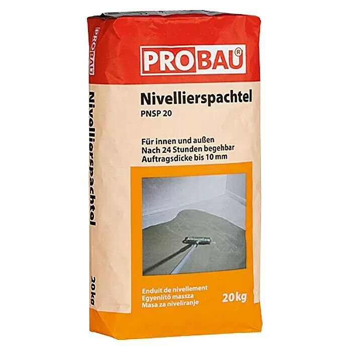 Probau Nivellierspachtel - 20 kg, Schichtdicke: 10 mm - Linke Seitenansicht