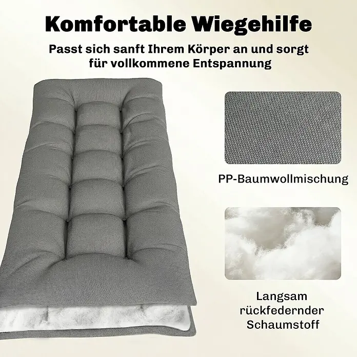 Outsunny Sitzauflage - Bank, Hollywoodschaukel, Sonnenliege, 1 Stk., L x B x H: 65 x 198 x 13 cm, 100% Polyester, Hellgrau