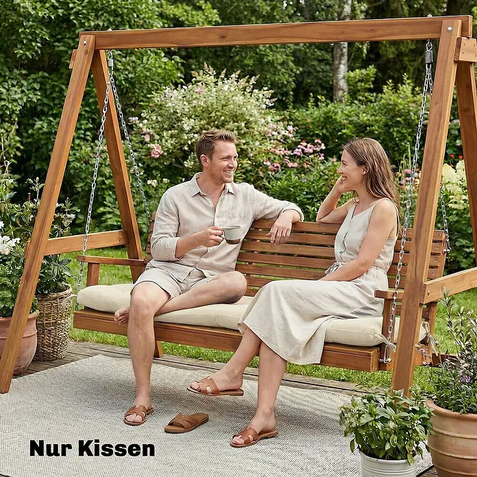Outsunny Sitzauflage - Gartenbank, Hollywoodschaukel, Sonnenliege, 1 Stk., L x B x H: 65 x 198 x 13 cm, 100% Polyester, Beige