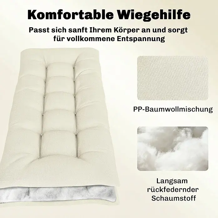 Outsunny Sitzauflage - Gartenbank, Hollywoodschaukel, Sonnenliege, 1 Stk., L x B x H: 65 x 198 x 13 cm, 100% Polyester, Beige