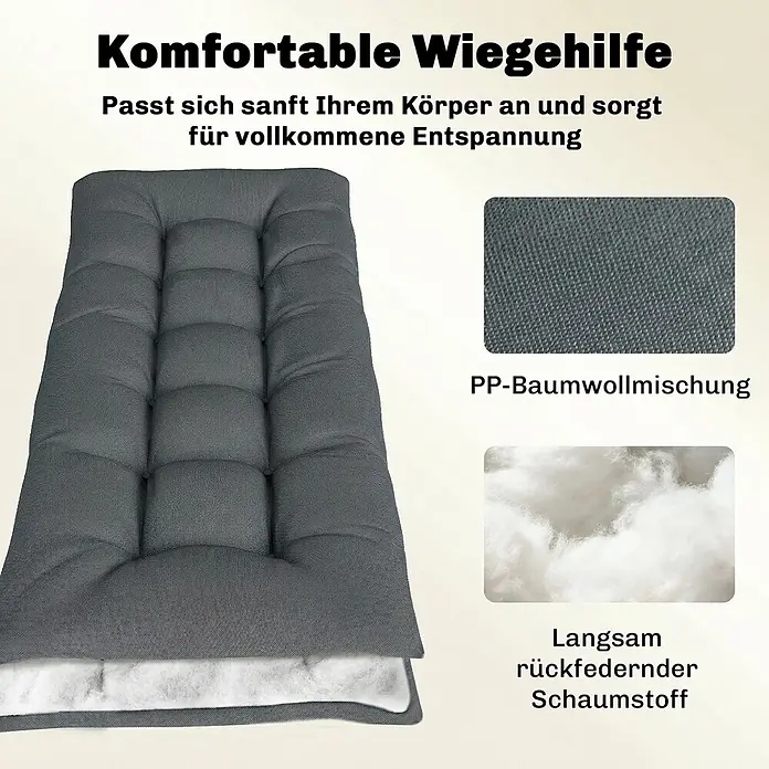 Outsunny Sitzauflage - Bank, Hollywoodschaukel, Sonnenliege, 1 Stk., L x B x H: 65 x 198 x 13 cm, 100% Polyester, Dunkelgrau