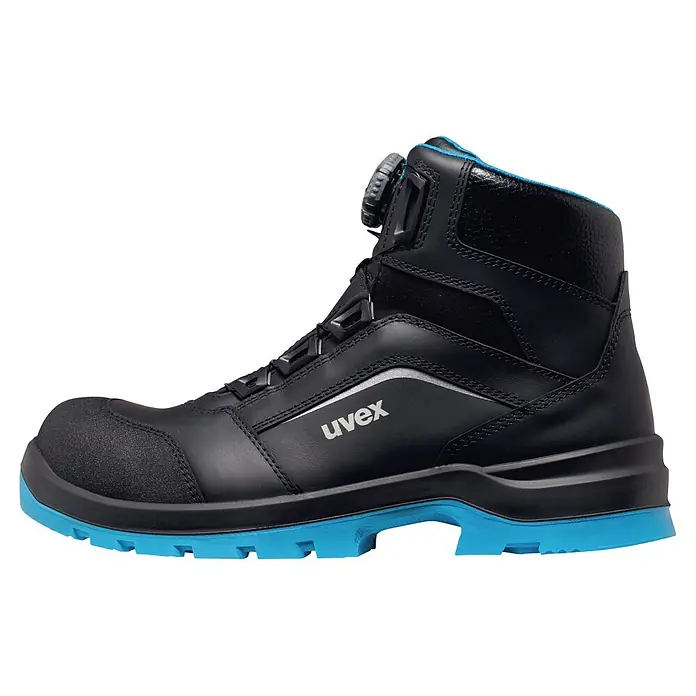 Uvex Sicherheitsstiefel 2 XENOVA® BOA® S3L - 43, Blau/Schwarz - Linke Seitenansicht