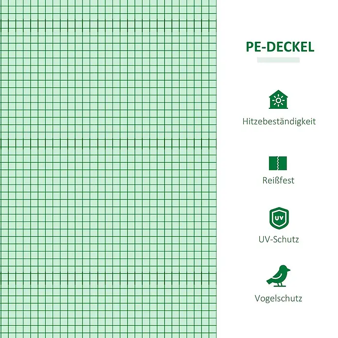 Outsunny Gewächshaus - 180 x 92 cm, Material Seitenwand: Kunststoff, 0,3 mm, Grün