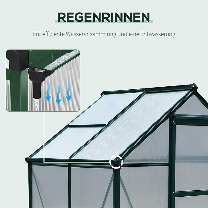 Outsunny Gewächshaus - 190 x 132 cm, Material Seitenwand: Sonstige, 0,5 mm, Grün