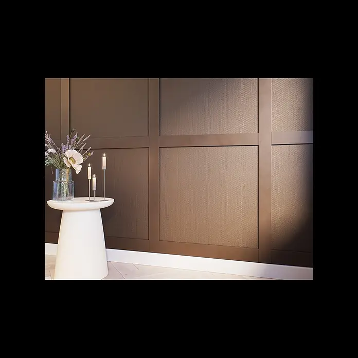 Wandleiste Set - Fläche 130x130cm, Weiß, MDF, Höhe: 1,3 cm, Breite: 6,3 cm - Wandleisten montieren | Moderne Wandgestaltung einfach erklrt