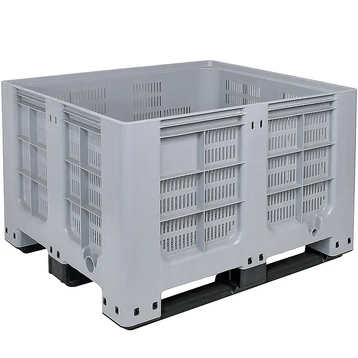 BRB Palettenbox - L x B x H: 120 x 100 x 76 cm, 610 l, grau