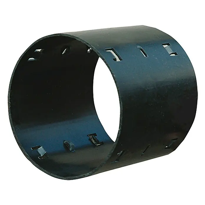 ACO Master Verbindungsmuffe - Durchmesser: 100 mm - Schwarze perforierte Manschette für verschiedene Anwendungen. Die Hülse bietet flexible Einsatzmöglichkeiten im Industrie- und Handwerksbereich.