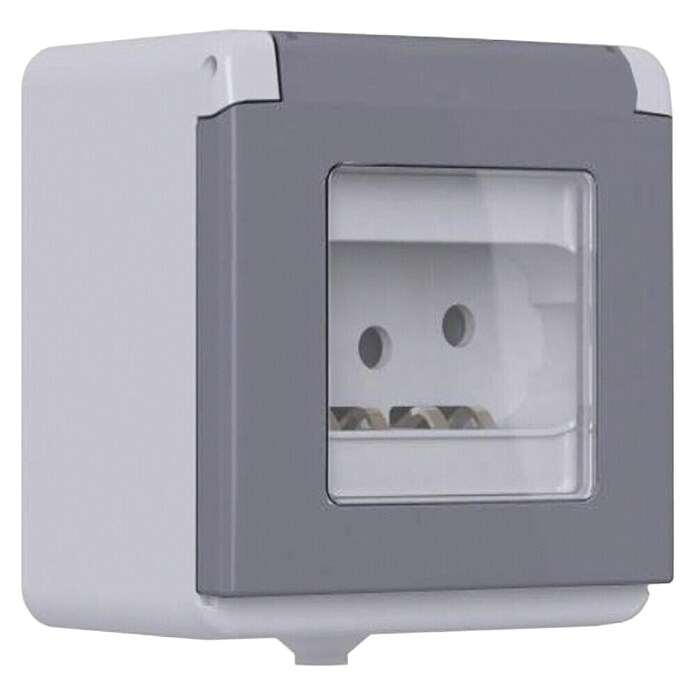 Elektro Material Nadžbukna utičnica za vlažne prostore trofazna  (Siva, Nadžbukna montaža, 400 V, IP44) | BAUHAUS