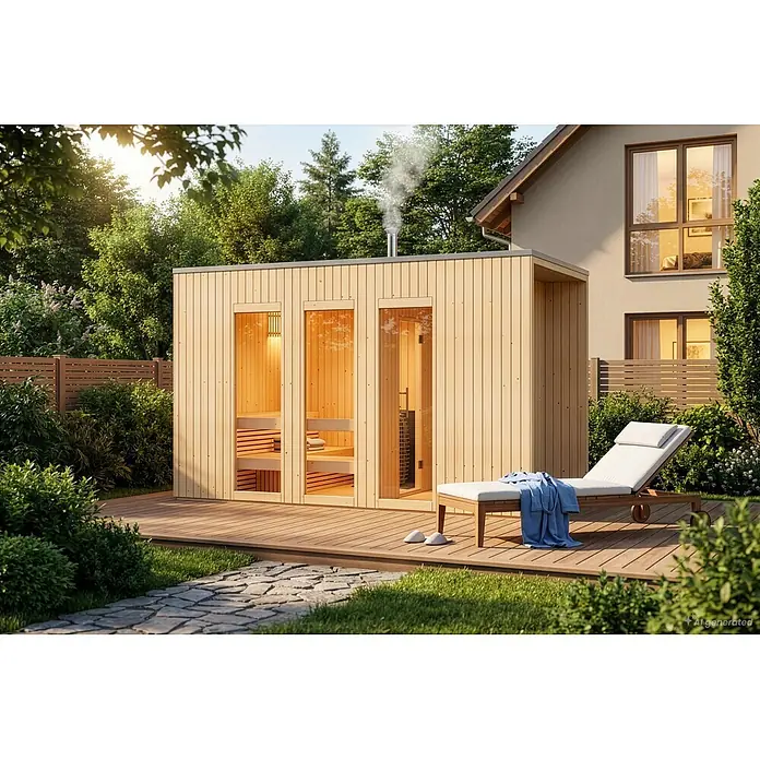 FinnTherm Saunahaus Tim 72mm Wandstärke - 