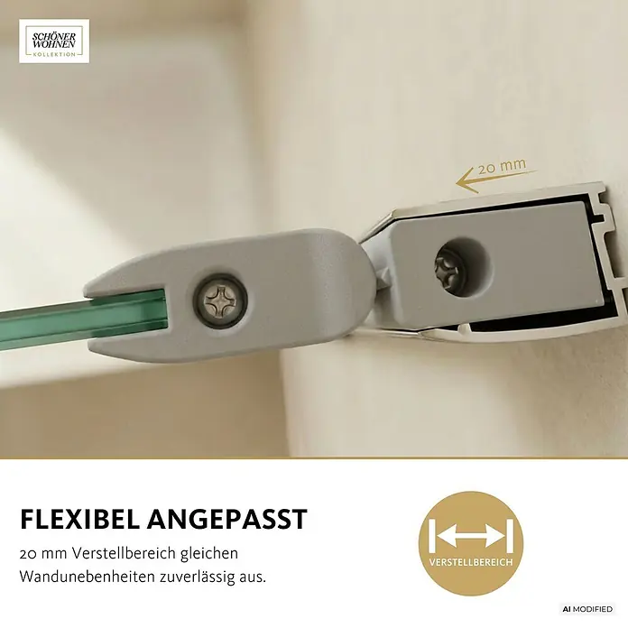 SCHÖNER WOHNEN-Kollektion Badewannenaufsatz Elara 2-teilig Faltbar 100 x 140 Chom - B x H: 100 x 140 cm, Chrom