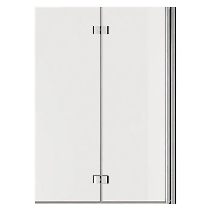 SCHÖNER WOHNEN-Kollektion Badewannenaufsatz Elara 2-teilig Faltbar 100 x 140 Chom - B x H: 100 x 140 cm, Chrom
