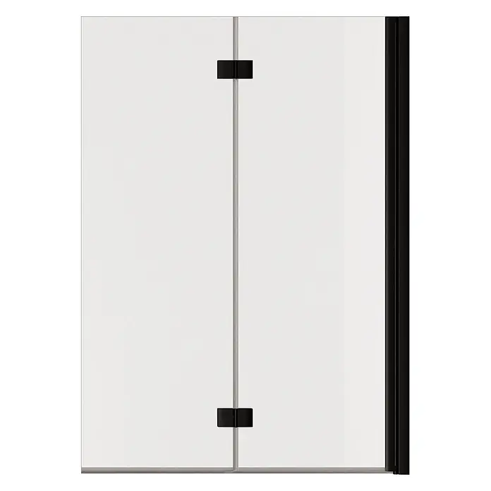SCHÖNER WOHNEN-Kollektion Badewannenaufsatz Elara 2-teilig Faltbar 100 x 140 Mattschwarz - B x H: 100 x 140 cm, Mattschwarz