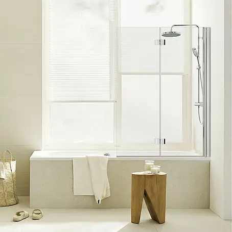 SCHÖNER WOHNEN-Kollektion  Badewannenaufsatz Elara 2-teilig Faltbar 100 x 140 Chom