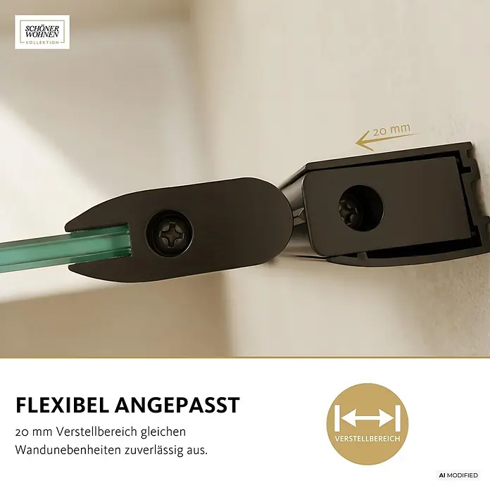 SCHÖNER WOHNEN-Kollektion Badewannenaufsatz Elara 2-teilig Faltbar 100 x 140 Mattschwarz - B x H: 100 x 140 cm, Mattschwarz
