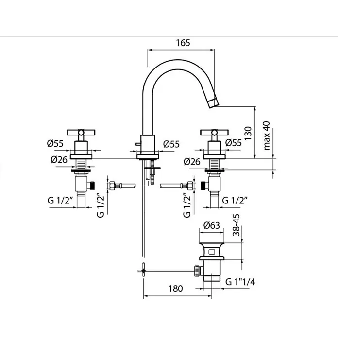 Hudor Waschtischarmatur b0625-1 - 