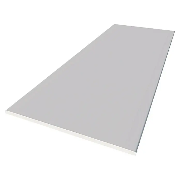 Knauf Gipskartonplatte Massiv GKF - 2.000 x 625 x 20 mm - Nahaufnahme einer weißen Trockenbauplatte, ideal für Wand- und Deckenverkleidungen im Innenausbau.
