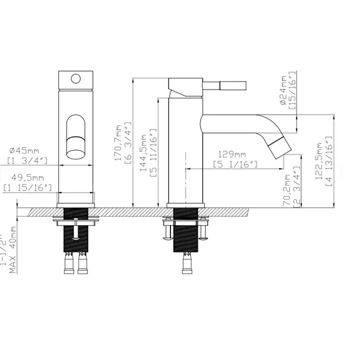 Hudor Waschtischarmatur b205 CH - 