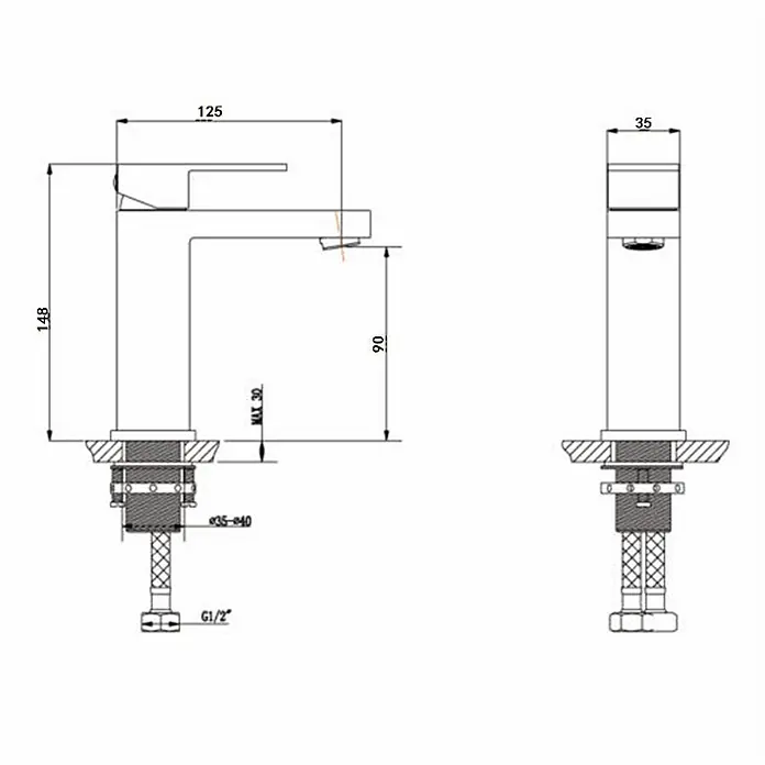 Hudor Waschtischarmatur 001-4 - 