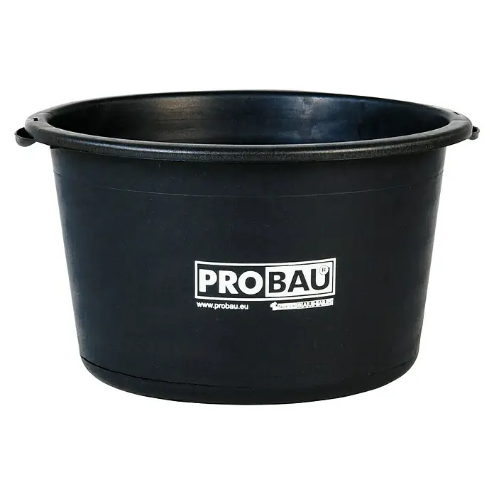 Probau Mörtelkübel - Fassungsvermögen: 40 l - Schwarzer Mörtelkübel von PROBAU, ideal für Bauarbeiten und andere Aufgaben. Robuster Kunststoffeimer mit praktischen Griffen für einfaches Tragen.