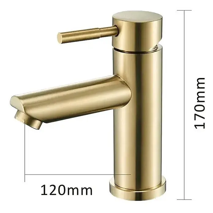 Hudor Waschtischarmatur 002 -  - Gebürstete goldene Einhebel-Waschtischarmatur, 170mm hoch, mit 120mm Auslauf.