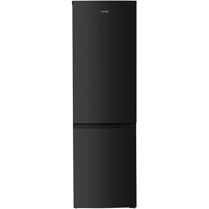 homeX Kühl-Gefrierkombination CFSN2531C-B - Nutzinhalt Gesamt: 253 l, 61,6 cm x 545 mm x 1.810 mm, Schwarz - Schwarze homex Kühl-Gefrierkombination mit zwei Türen und integrierten Griffen.