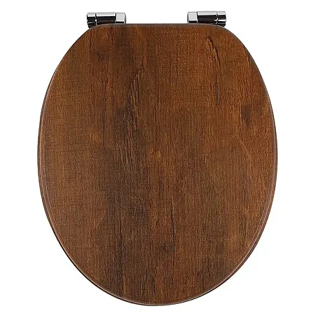 SAINOS  WC-Sitz MDF WC-Sitz, Braun, Universal-O-Form, Absenkautomatik, Unten