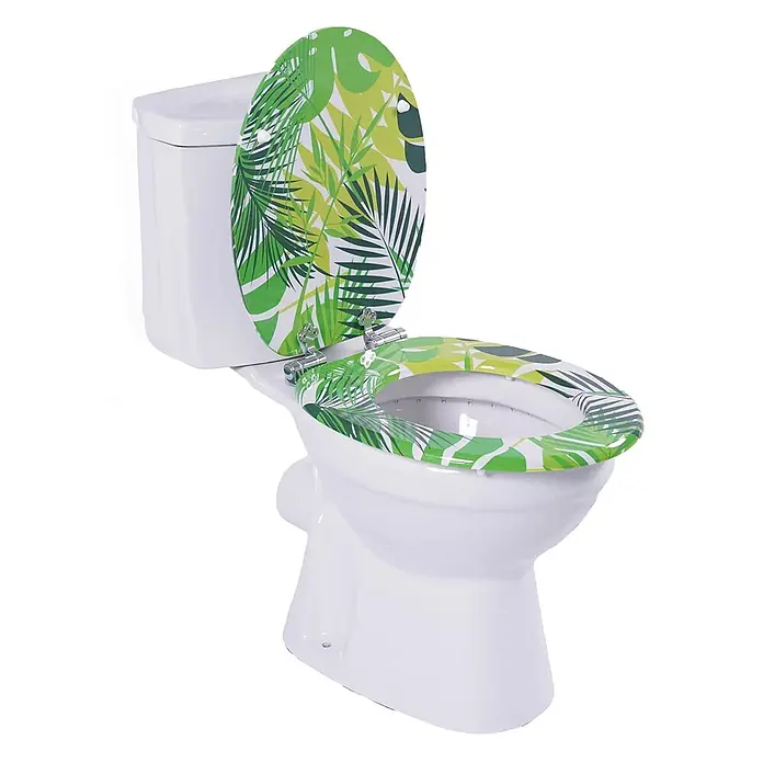 SAINOS WC-Sitz MDF WC-Sitz, Grün, Universal-O-Form, Absenkautomatik, Unten - MDF, Grün, Mit Absenkautomatik
