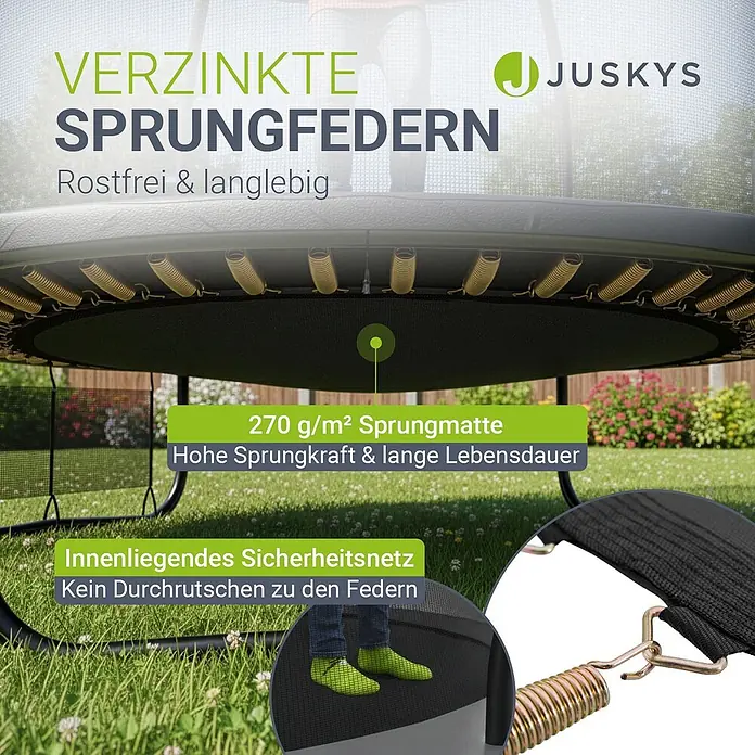 Juskys Trampolin - Durchmesser: 228 cm, Schwarz