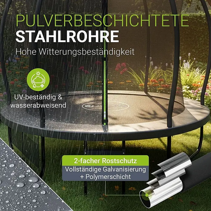 Juskys Trampolin - Durchmesser: 228 cm, Schwarz