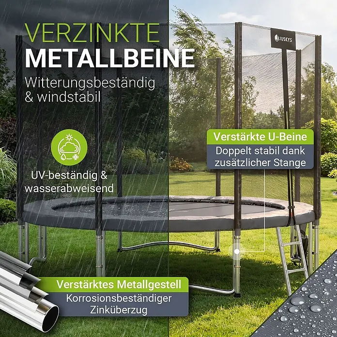Juskys Trampolin - Durchmesser: 305 cm, Schwarz
