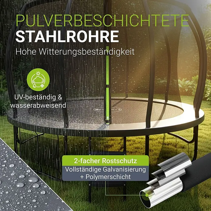 Juskys Trampolin - Durchmesser: 366 cm, Schwarz