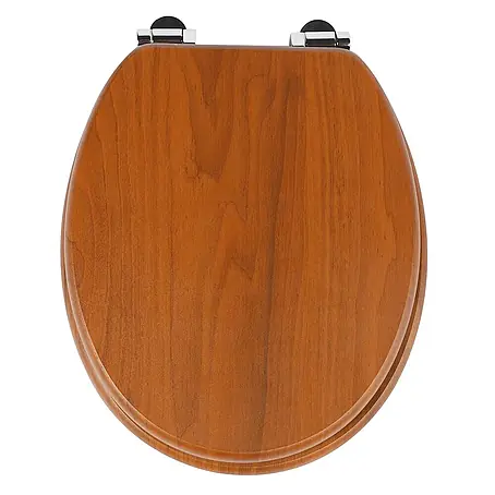 SAINOS  WC-Sitz MDF WC-Sitz, Braun, Universal-O-Form, Absenkautomatik, Unten