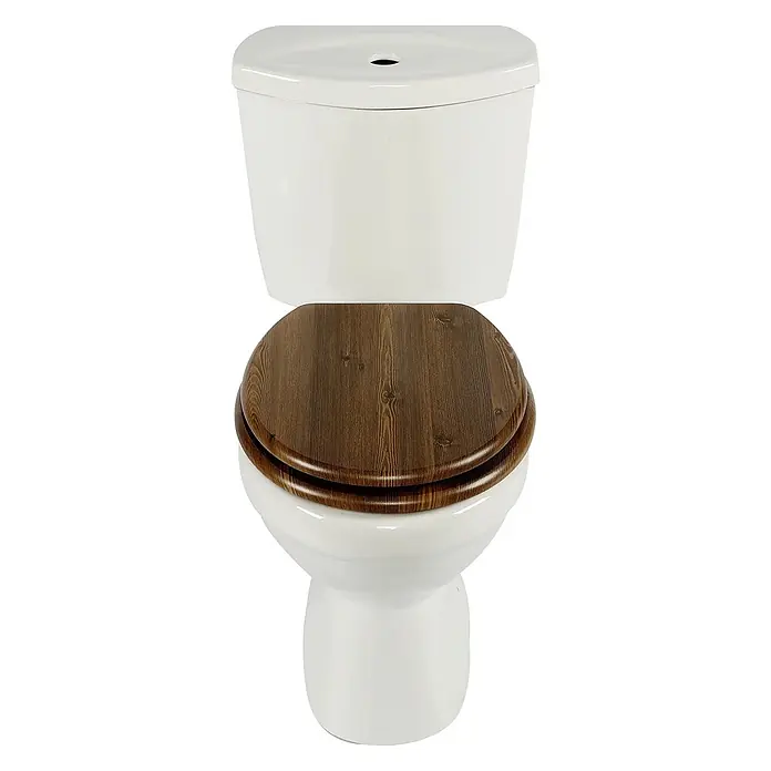 SAINOS WC-Sitz MDF WC-Sitz, Braun, Universal-O-Form, Absenkautomatik, Unten - MDF, Braun, Mit Absenkautomatik