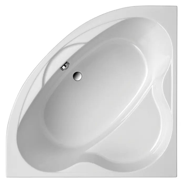 Interpromo Eckbadewanne Coralia Komplettset inkl. Fußgestell und Schürze 140 x 140 - L x B: 140 x 140 cm, Acryl, Weiß