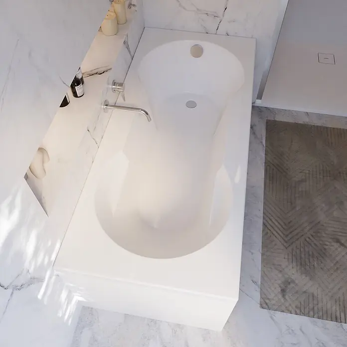 Interpromo Badewanne Ozea Komplettset inkl. Wannenträger 170 x 75 - 170 x 75 cm, Acryl, Weiß