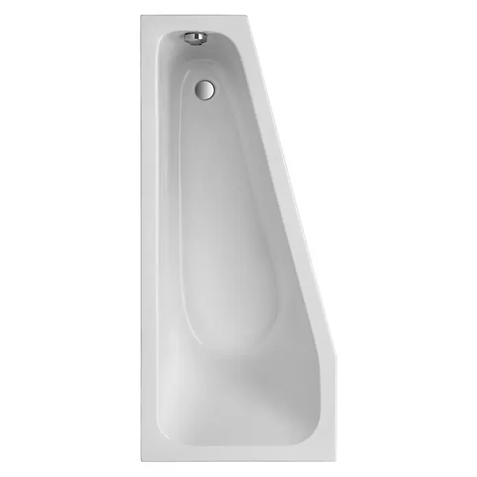 Interpromo Raumsparbadewanne Riva Links Komplettset inkl. Fußgestell 170 x 75 - 170 x 75 cm, Acryl, Weiß, Links
