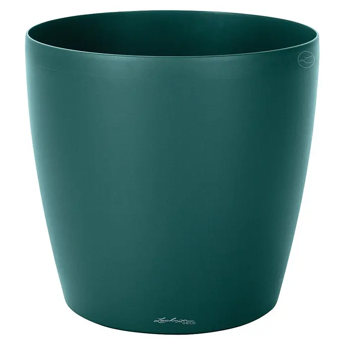 Lechuza Übertopf rund Deco - Außenmaß (Ø x H): 13,2 x 12 cm, Kunststoff, Dunkelgrün - Dunkeltürkiser, matter zylindrischer Pflanzentopf mit strukturierter Oberfläche, ideal für Zimmer- oder Gartenpflanzen.