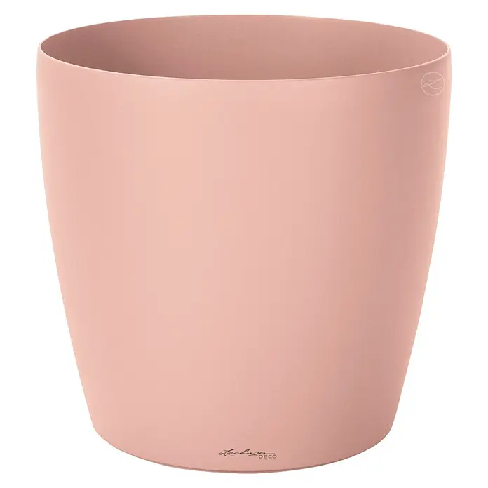 Lechuza Übertopf rund Deco - Außenmaß (Ø x H): 42 x 39,5 cm, Kunststoff, Rosa - Mattrosa zylindrischer Blumentopf, ideal für Zimmerpflanzen und moderne Dekoration.