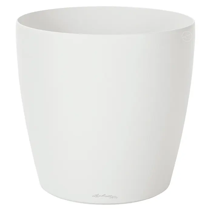 Lechuza Übertopf rund Deco - Außenmaß (Ø x H): 42 x 39,5 cm, Kunststoff, Weiß - Weißer, zylindrischer Pflanztopf mit glatter, matter Oberfläche.