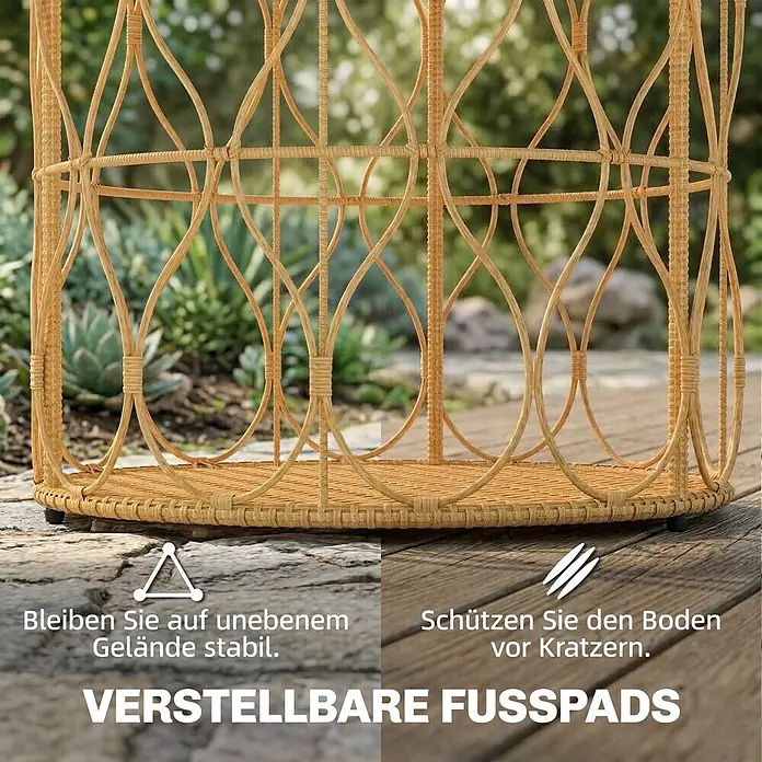 Outsunny Garten-Loungetisch - L x B x H: 50 x 50 x 47,5 cm, Ø x H: 50 x 47,5 cm, Akazienholz, PE Rattan, Stahl, Teak