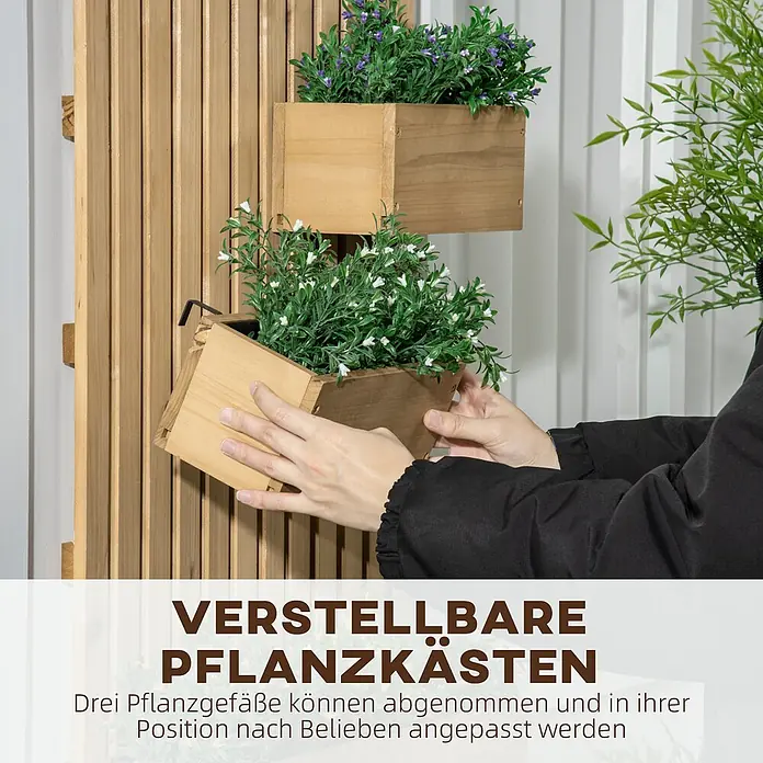 Outsunny Hochbeet - 60 x 16 x 80 cm, Holz, Naturholz