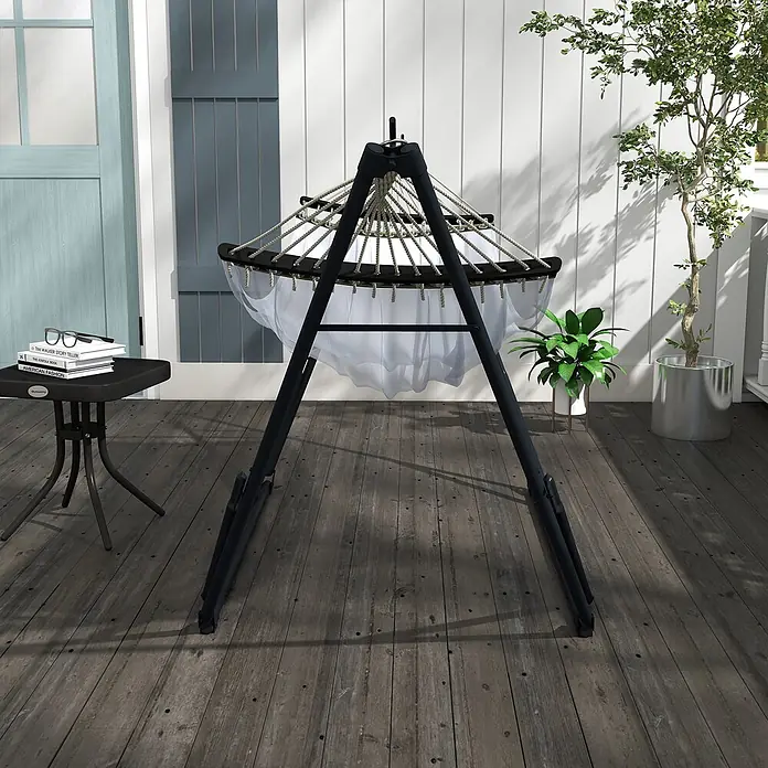 Outsunny Hängematten-Set - L x B x H: 263 x 89 x 100 cm, Stahl, Weiß