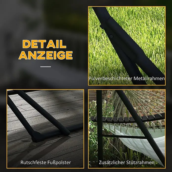 Outsunny Hängematten-Set - L x B x H: 263 x 89 x 100 cm, Stahl, Weiß