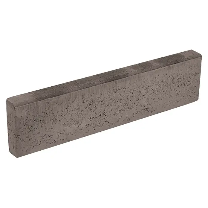 EHL Tiefbordstein - 100 x 25 x 8 cm, Grau, Beton - Ein einzelner grauer Betonbordstein, der sich ideal für die Gestaltung von Gärten und Wegen eignet. Seine robuste Bauweise verspricht Langlebigkeit.