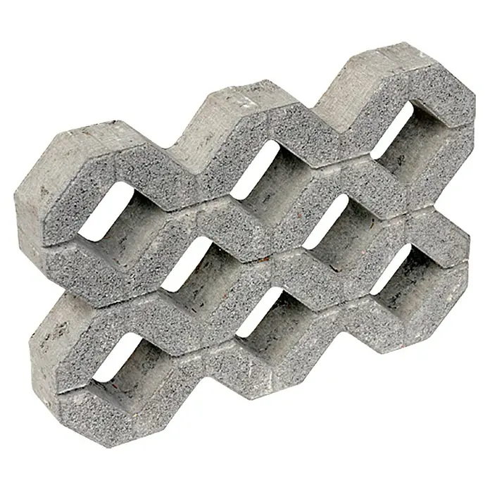 EHL Rasengitterstein - L x B x S: 61 x 40,5 x 8 cm, Grau, Beton - Grauer Rasenziegel aus Beton mit charakteristischem Wabendesign für befahrbare Rasenflächen und attraktive Gartengestaltung.