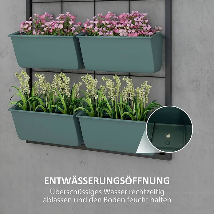 Outsunny Hochbeet - 52,5 x 14 x 90 cm, Stahl, Schwarz