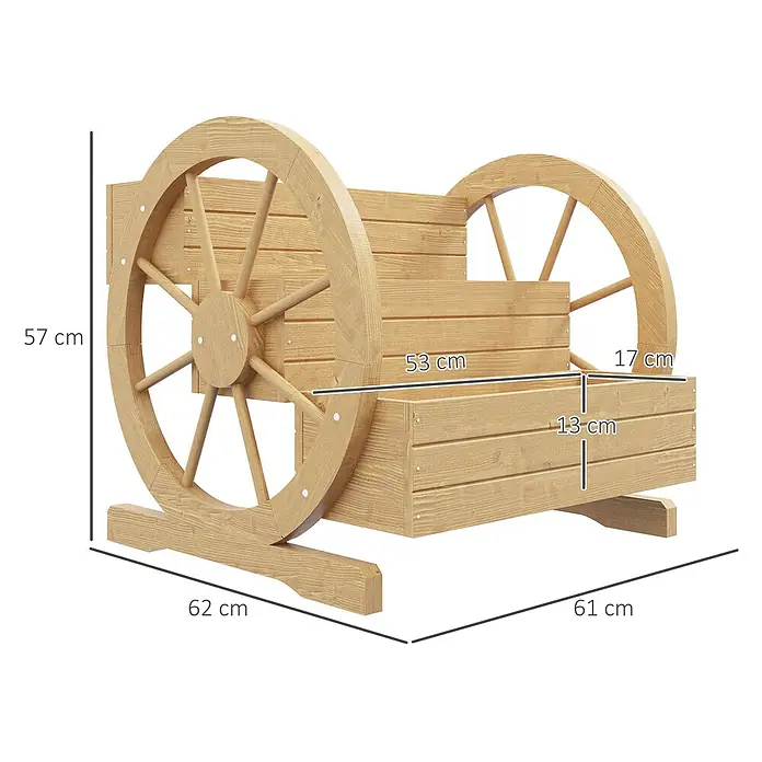 Outsunny Hochbeet - 62 x 61 x 57 cm, Holz, Naturholz
